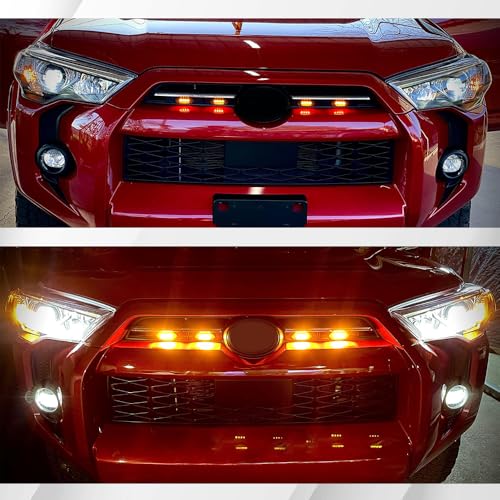 Lyxheth 4PCS Grill Led Lights with Fuse Adaptor, Grill Lights for Trucks, Bright Amber Grille Bumper Raptor Lamps Kit, Waterproof Front Grille Trim Lamps Fit for Most Vehicles - Image 3