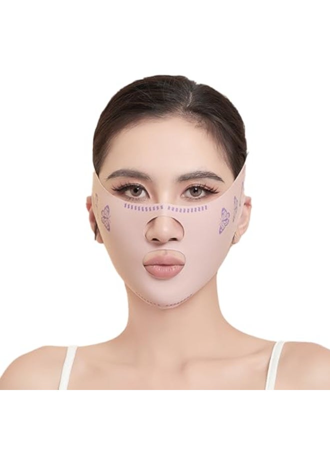 FOCONEE Double Chin Reducer V line Mask Chin Strap Jawline Shaper Face Slimming Belt with Jaw Exerciser Lift Tape for Lifting Facial Eliminator for Women 2 Usages - Image 1