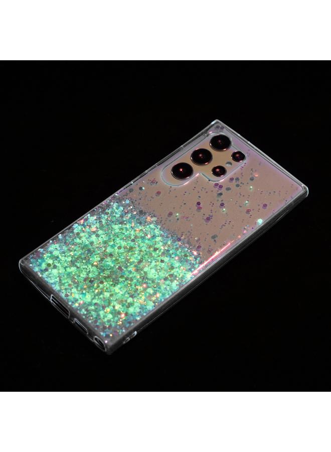 S-TOP Case For Samsung Galaxy S24 Ultra 5G Transparent Frame Noctilucent Glitter Powder TPU Phone Case - Image 4