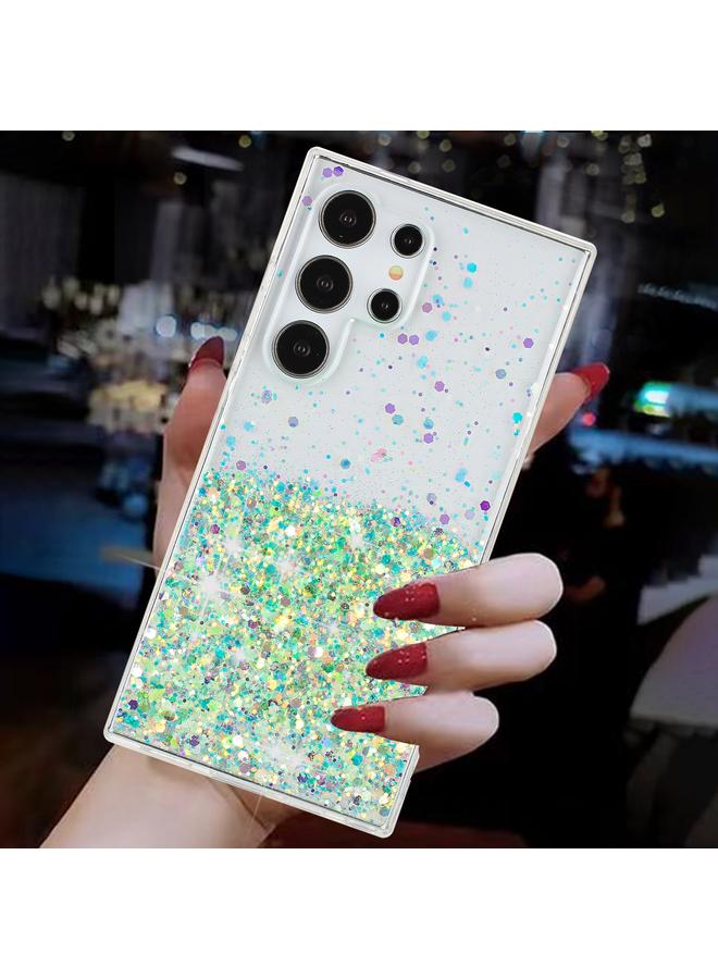 S-TOP Case For Samsung Galaxy S24 Ultra 5G Transparent Frame Noctilucent Glitter Powder TPU Phone Case - Image 3