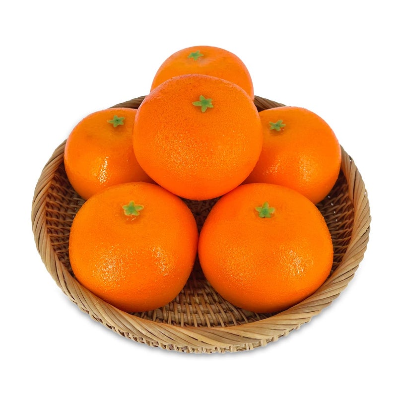 Lorigun Lorigun 6 Pcs Artificial Mandarin Oranges Lifelike Tangerines Fake Fruits Home Decorations Kitchen Table Display 