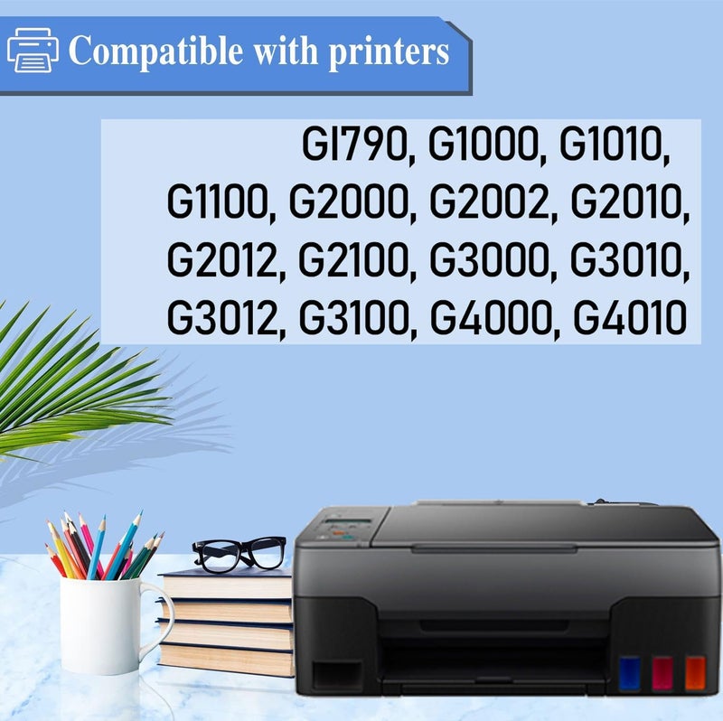 GREENBERRI Ink Compatible for Canon PIXMA G1000 G1010 G1100 G2000 G2002 G2010 G2012 G2100 G3000 G3010 G3012 G3100 G4000 G4010 Printers Pack of 4 Black 135ml CMY 70ml Each - Image 2
