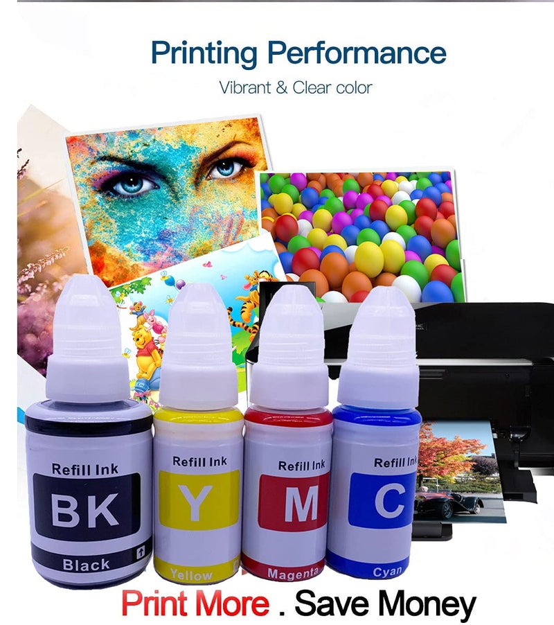 GREENBERRI Ink Compatible for Canon PIXMA G1000 G1010 G1100 G2000 G2002 G2010 G2012 G2100 G3000 G3010 G3012 G3100 G4000 G4010 Printers Pack of 4 Black 135ml CMY 70ml Each - Image 3