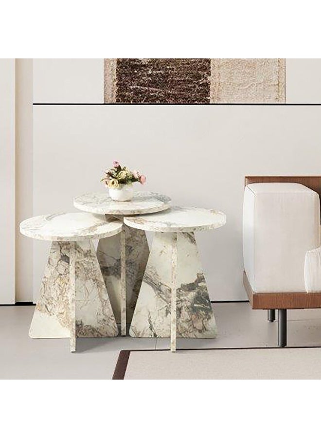 Home Box طاولة غامورا بتشطيب الحجر - مجموعة من 3 - Image 1