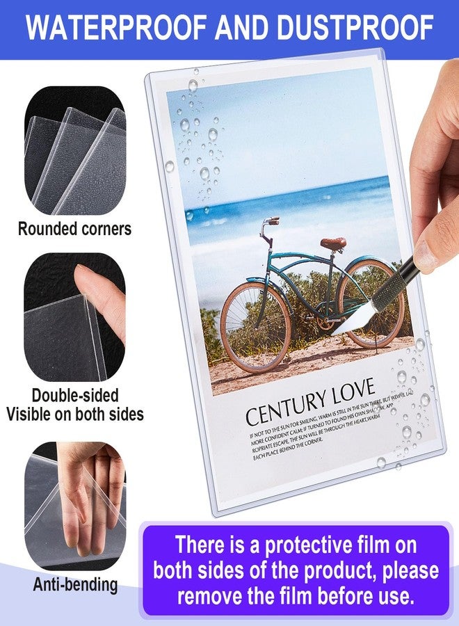 Teling 5 Pcs 8 1/2" x 11" Rigid Print Protectors Clear Rigid Sleeve Plastic Paper Page Protectors Clear Sheet Cover Photo Plastic Sleeve Hard Document Holder Birth Certificate Cover - Image 4
