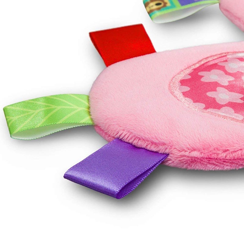 G-Tree Breathable Infant Taggy Blanket Bedtime Newborn Baby Soft Touch Plush Security Comfortable Taggie Present - Flower Taggie Blanket Pink - Image 5