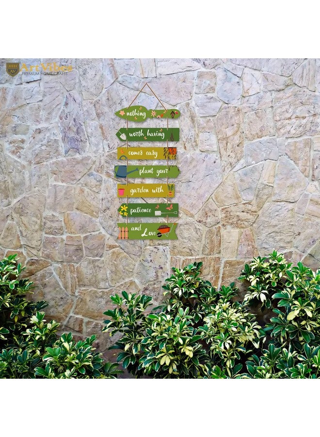 Artvibes Garden Quote Wooden Wall Hanging for Home Decor | Decorative Items for Balcony | Gifts | Wooden Wall Decoration for Outdoor Decorative Garden | Modern Artwork (WH_7010N), Set of 7 - Image 3