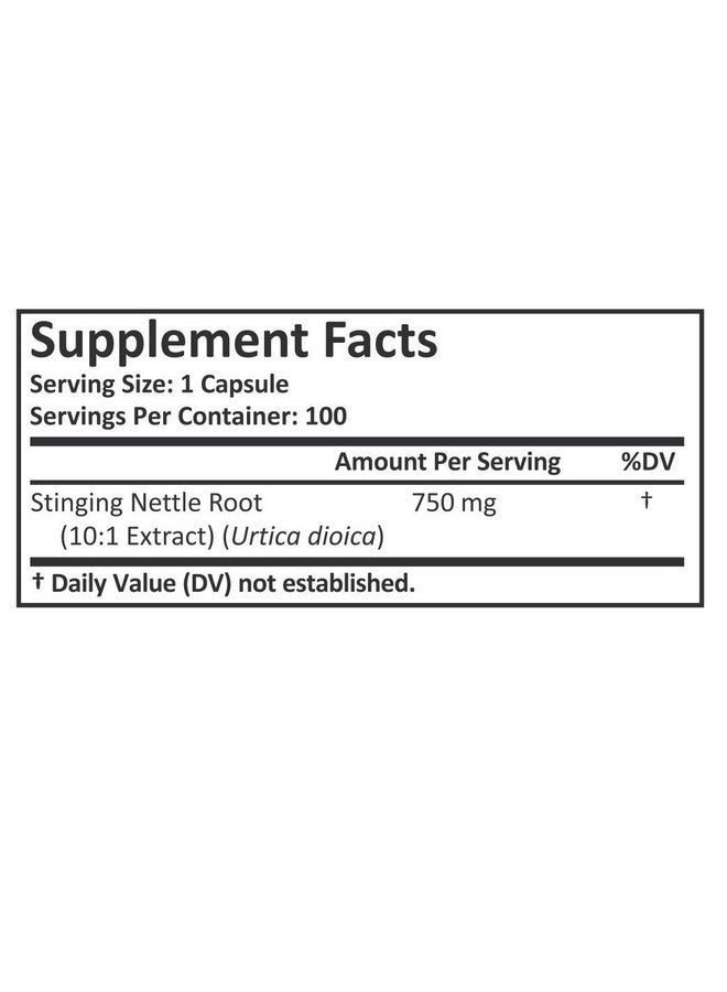 Real Herbs Stinging Nettle Root 10:1 Pure Extract 750Mg (Equivalent To 7500Mg Raw Stinging Nettle Root) Promotes Prostate & Urinary Tract Health 100 Vegetarian Capsules - Image 3