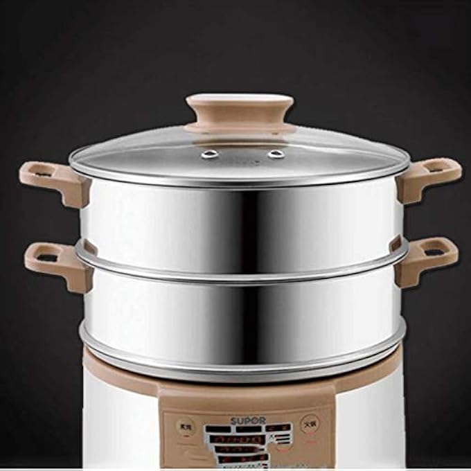 جهاز بخار طعام كهربائي بثلاث طبقات، جهاز بخار طعام، جهاز بخار خضروات، سلال قابلة للتكديس بثلاث طبقات، سعة تسخين سريع - Image 5