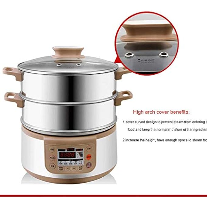 جهاز بخار طعام كهربائي بثلاث طبقات، جهاز بخار طعام، جهاز بخار خضروات، سلال قابلة للتكديس بثلاث طبقات، سعة تسخين سريع - Image 3