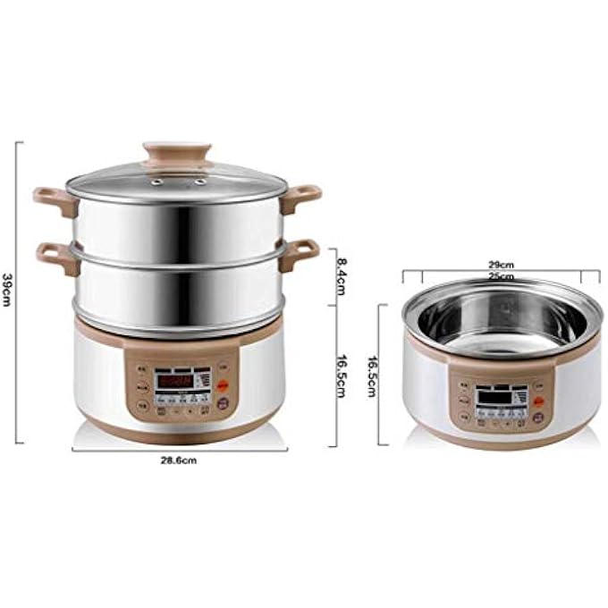 جهاز بخار طعام كهربائي بثلاث طبقات، جهاز بخار طعام، جهاز بخار خضروات، سلال قابلة للتكديس بثلاث طبقات، سعة تسخين سريع - Image 4