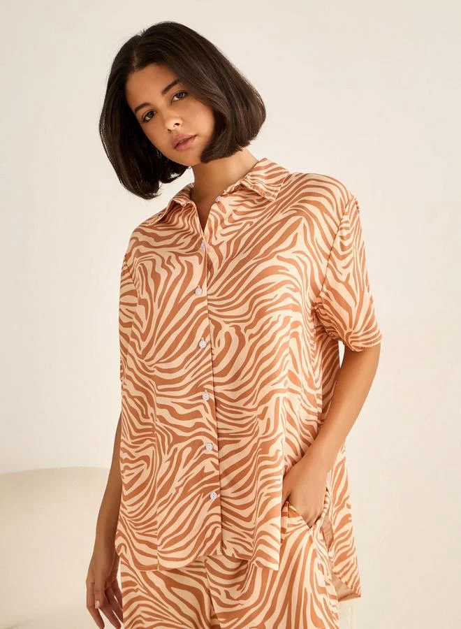 Aadaraya Aadaraya Pyjama Set Button-Down Shirt & Trousers