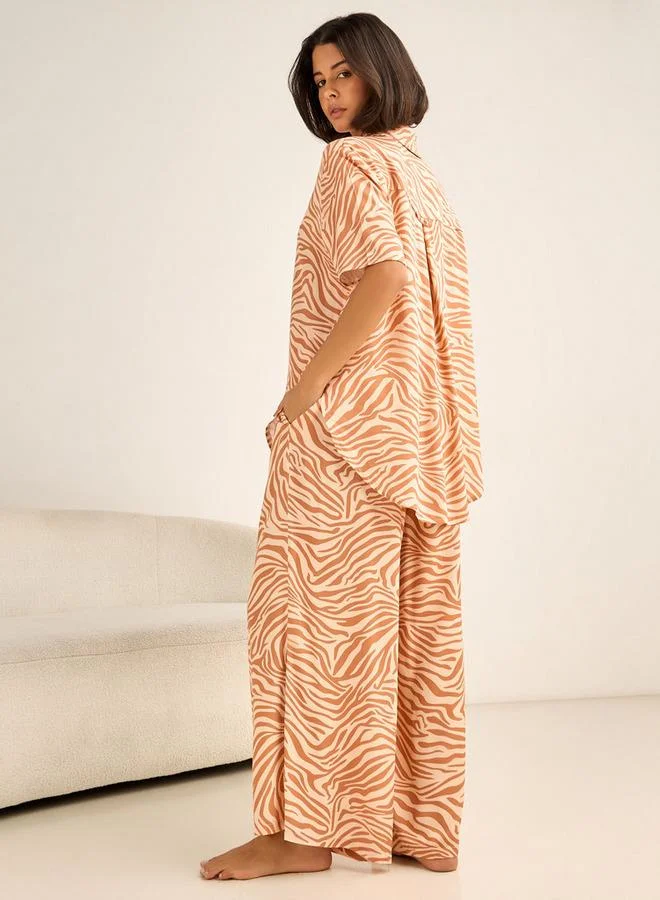 Aadaraya  Aadaraya Pyjama Set Button-Down Shirt & Trousers for Women | Best Price UAE