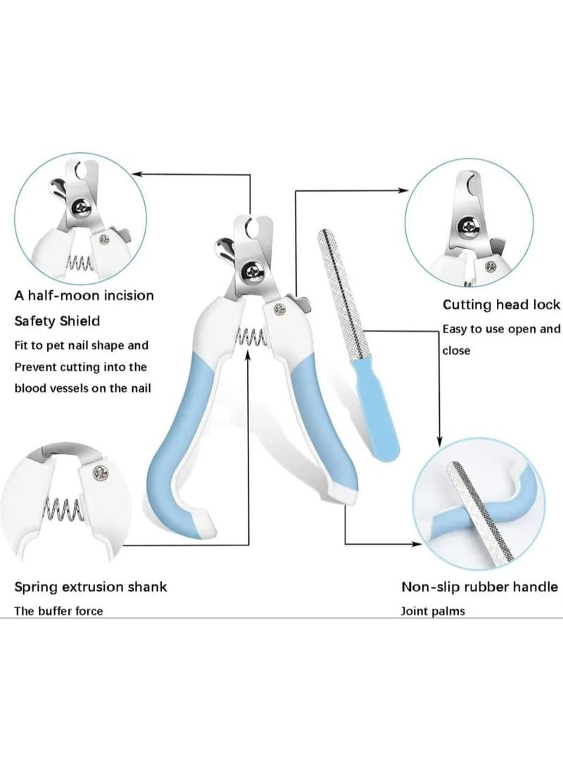 مجموعة أدوات للكلاب والقطط، مجموعة تقليم أظافر الكلاب مع مبرد أظافر، مجموعة قص أظافر القطط، قصافة أظافر للكلاب والقطط مع واقي أمان - Image 4