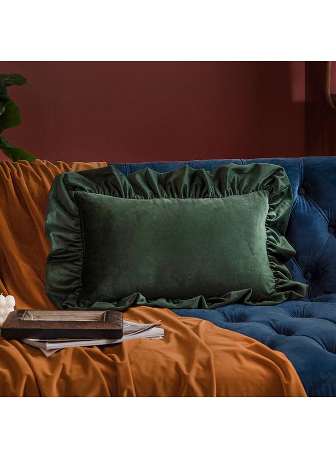 Bluejw Ruffled Sofa Pillowcase Living Room Pillowcase Light Luxury Vintage Rose Pillow High-grade Velvet Soft Bag Bedside  - Image 4