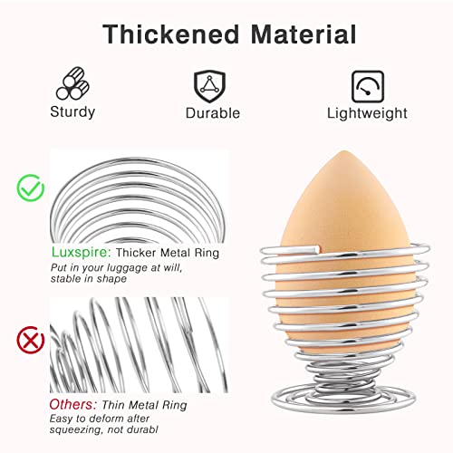 Luxspire Beauty Sponge Blender Holder, Sponge Makeup Blender Holder, Makeup Powder Puff Sponge Holder Beauty Tool Dryer Drying Rack Egg Powder Puff Display Stand - Silver - Image 2