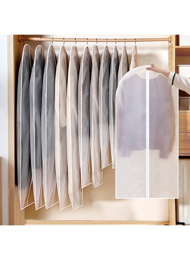 Clothes Dust Covers Large Medium and Small 4 Sizes（2 of 60x80, 1 of 60x100, 1 of 60x120, 1 of 60x140） Transparent Breathable Hanging Zip Clothes Storage Cover - Image 1