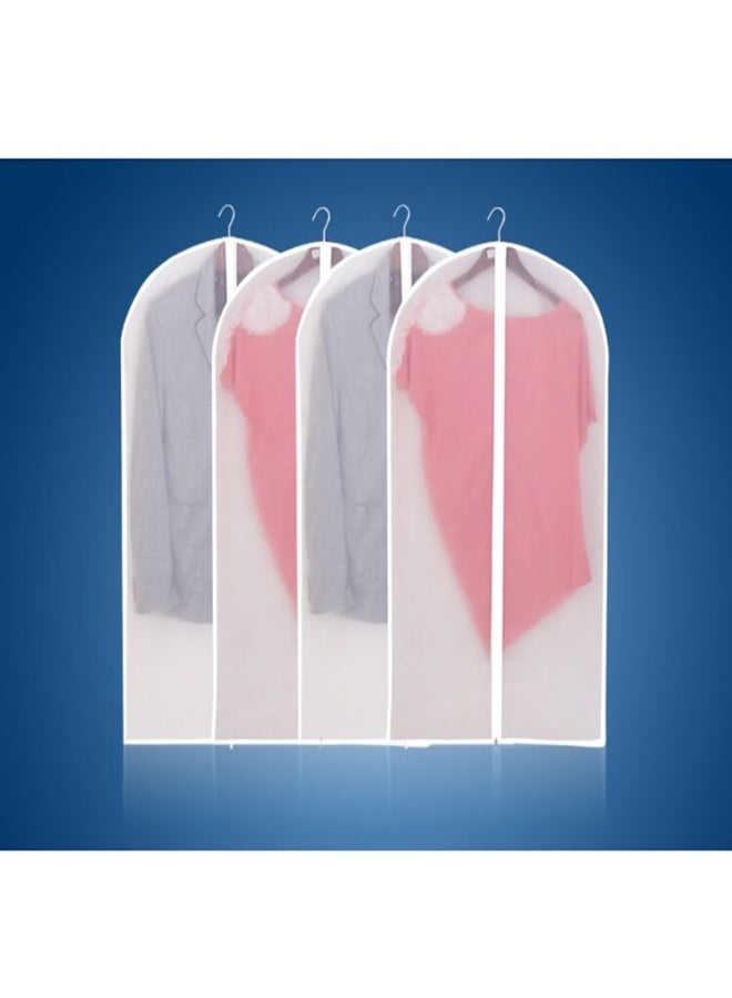 Clothes Dust Covers Large Medium and Small 4 Sizes（2 of 60x80, 1 of 60x100, 1 of 60x120, 1 of 60x140） Transparent Breathable Hanging Zip Clothes Storage Cover - Image 2