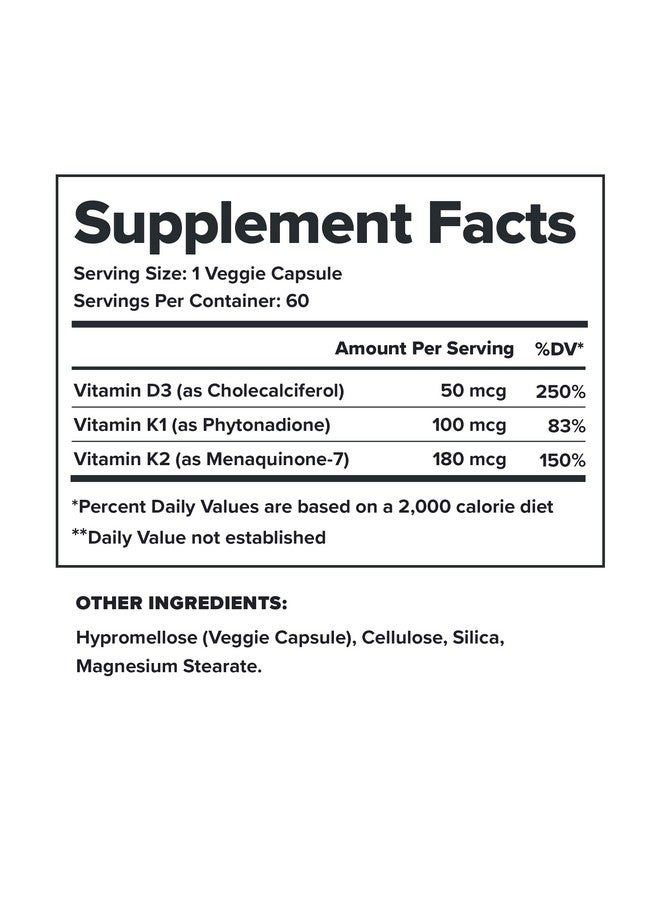 LEGION Vitamin D+K Natural & Effective Formulation - Vitamin D3, K2 & K for Immunity Boost - K1, K2 & D3 Vitamin Supplement to Boost Bone Density and Health - Vitamin K2 & K1 for Heart Support - Image 2