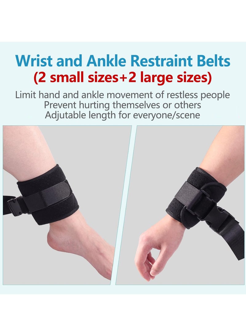 4pcs Patient Medical Restraints with Quick Release Buckles, Bed Restraints Belts for Wrists and Ankles, Limb Holder Movement Limited Ties for Hands or Legs - Image 2