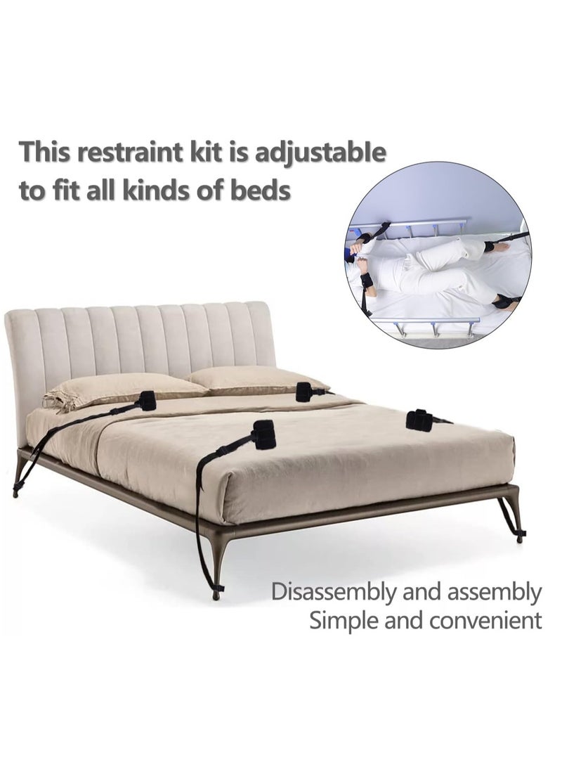 4pcs Patient Medical Restraints with Quick Release Buckles, Bed Restraints Belts for Wrists and Ankles, Limb Holder Movement Limited Ties for Hands or Legs - Image 3