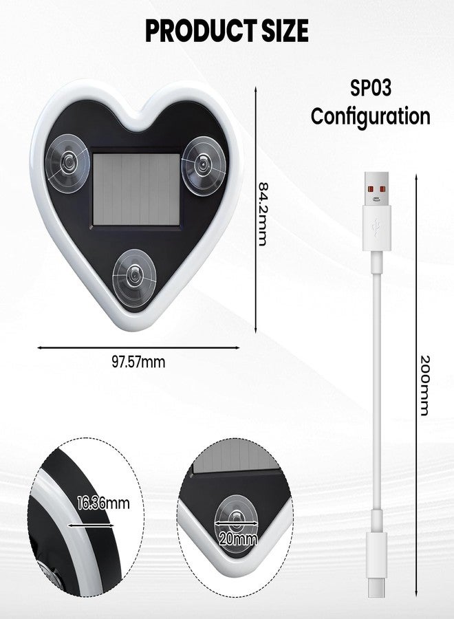 KCMOSGI Car LED Ambient Light, Solar-Powered Heart-Shaped LED Neon Light, 5 Modes, IP65 Waterproof, Romantic Cars for Night Driving, Heart Car Accessories for Christmas, Valentine's Day, Anniversary - Image 2
