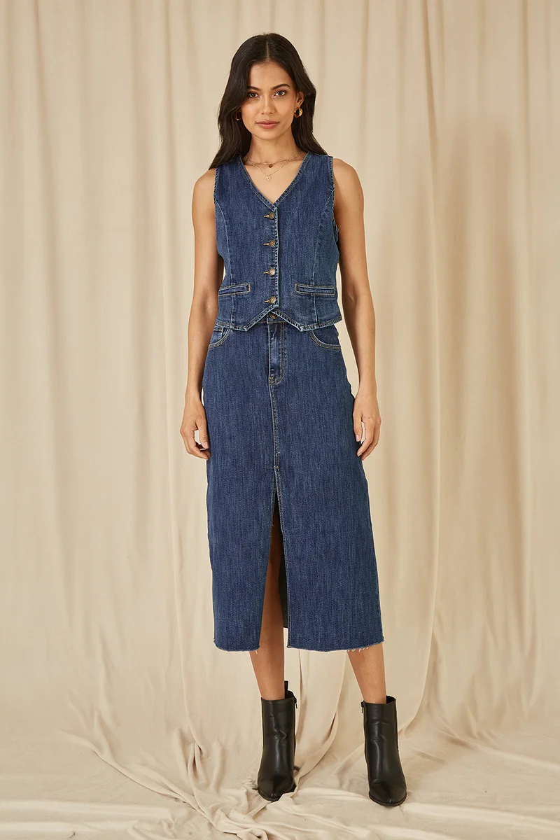 Yumi Denim Stretch Waistcoat