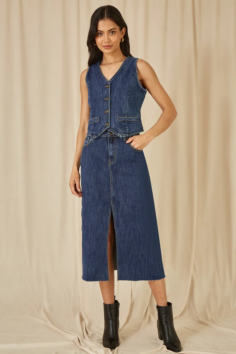 Yumi Denim Stretch Waistcoat