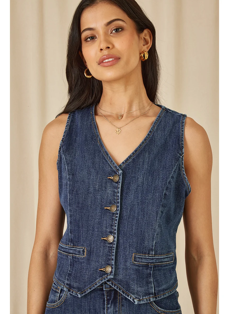 يامي Denim Stretch Waistcoat