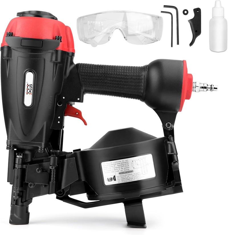 3Plus HCN45SP 11 Gauge 15 Degree 3/4" to 1-3/4" Coil Roofing Nailer Pneumatic Roof Nail Gun - Image 2