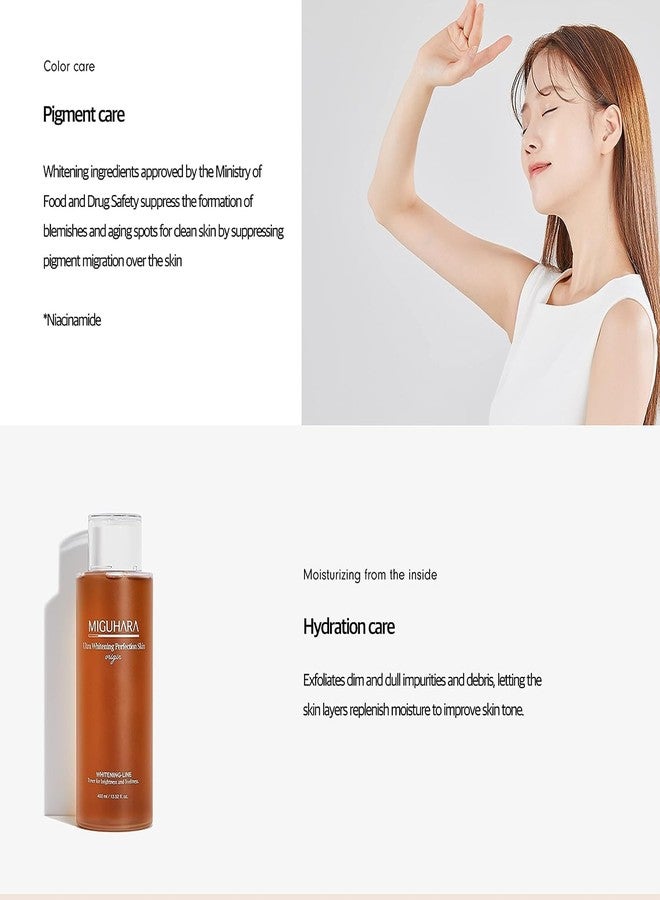 MIGUHARA SET OF MIGUHARA Ultra Brightening Perfection Skin Origin 400ml + Ultra Whitening First Essence Origin 120ml | Moisturizing & brightening | Niacinamide + Hyaluronic Acid | Skin pigmentation |K-beauty - Image 4