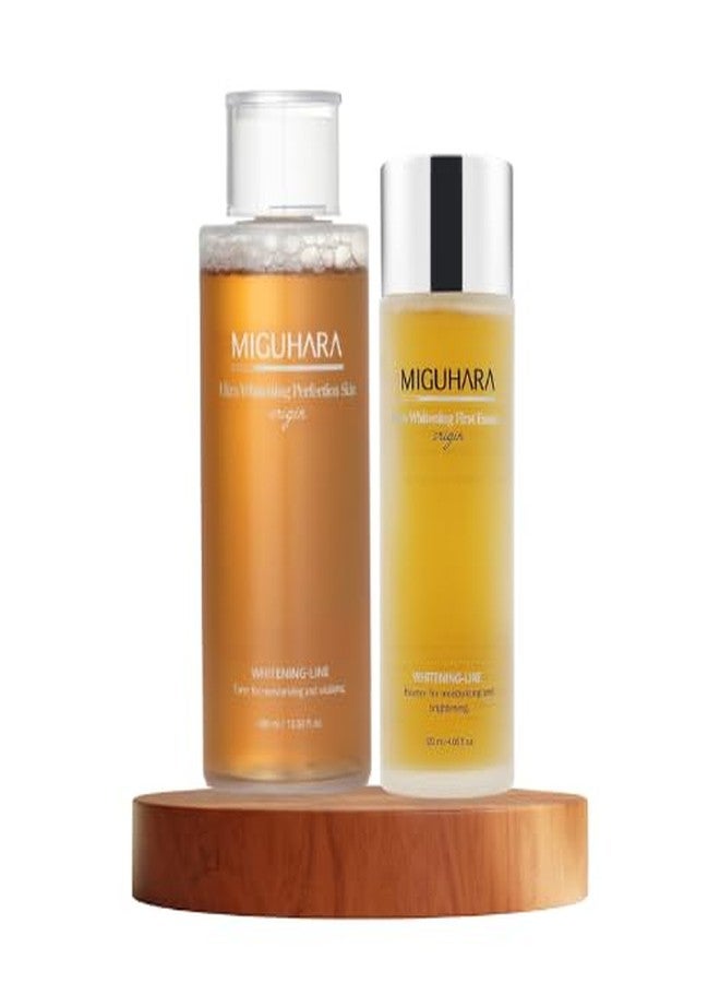 MIGUHARA SET OF MIGUHARA Ultra Brightening Perfection Skin Origin 400ml + Ultra Whitening First Essence Origin 120ml | Moisturizing & brightening | Niacinamide + Hyaluronic Acid | Skin pigmentation |K-beauty - Image 1