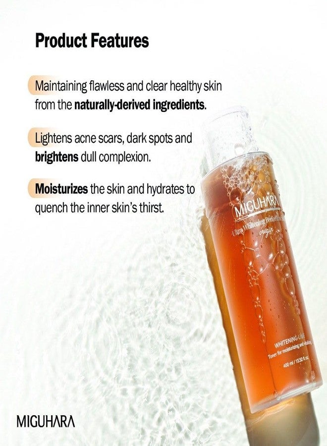 MIGUHARA SET OF MIGUHARA Ultra Brightening Perfection Skin Origin 400ml + Ultra Whitening First Essence Origin 120ml | Moisturizing & brightening | Niacinamide + Hyaluronic Acid | Skin pigmentation |K-beauty - Image 2