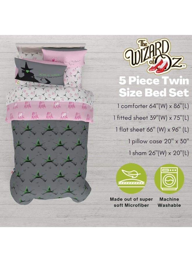 Franco Franco Collectibles The Wizard of OZ Bedding 5 Piece Super Soft Reversible Comforter and Sheet Set with Sham, Twin, (Officially Licensed Product) - Image 3
