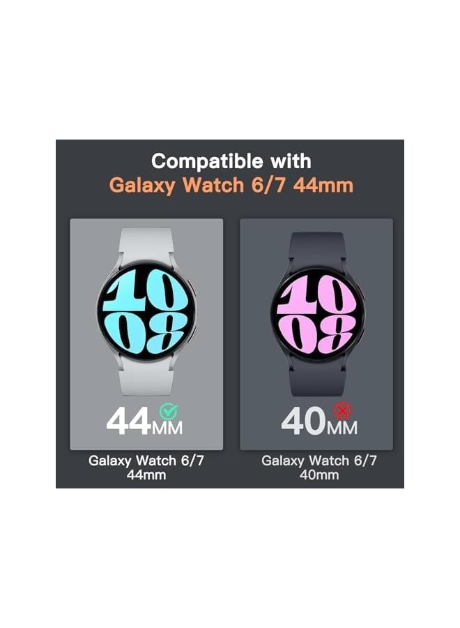 JETech Screen Protector for Galaxy Watch 7/6 44mm, Tempered Glass Anti-Scratch, HD Clear, 3 Pack - Image 2