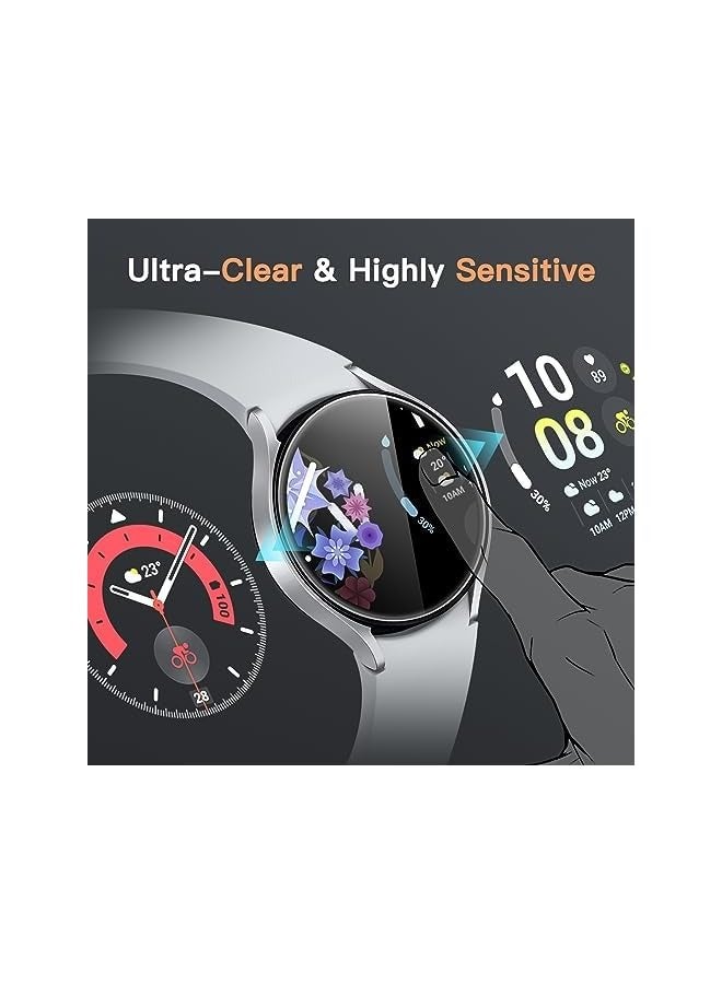 JETech Screen Protector for Galaxy Watch 7/6 44mm, Tempered Glass Anti-Scratch, HD Clear, 3 Pack - Image 4