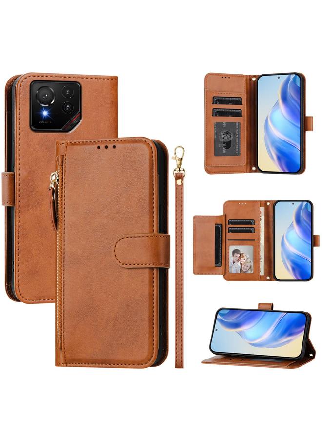 S-TOP Case For Asus ROG Phone 9 / Phone 9 Pro Multi-Card Slots Zipper Wallet Leather Phone Case - Image 1