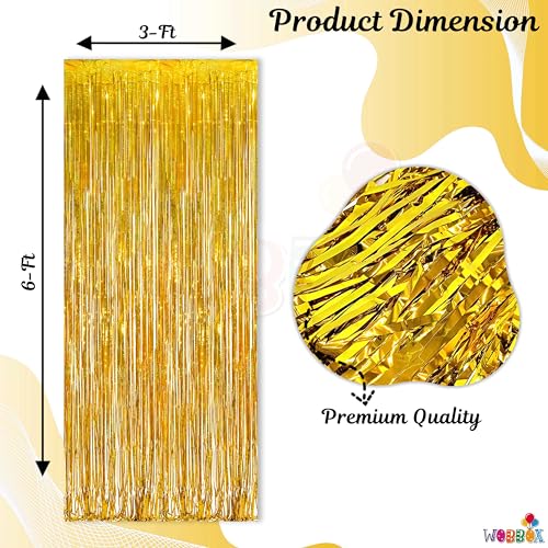 Wobbox Happy Anniversary Bunting Banner Black & Copper Gold Text with Hanging Stars 50th Year with Happy Anniversary Party Props & Golden Colour Foil Fringe, Happy Anniversary Decoration Item - Image 3
