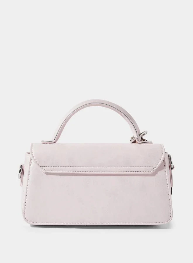 ستايلي Solid Flap Handbag with Plush Charm