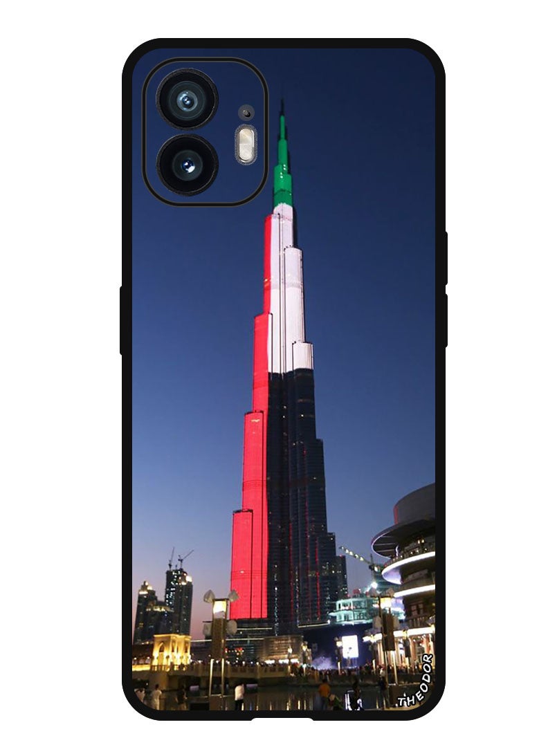 Theodor Protective Case Anti Scratch Shock Proof Bumper Cover For Nothing Phone (2) UAE Flag on Burj Khalifa - Image 1
