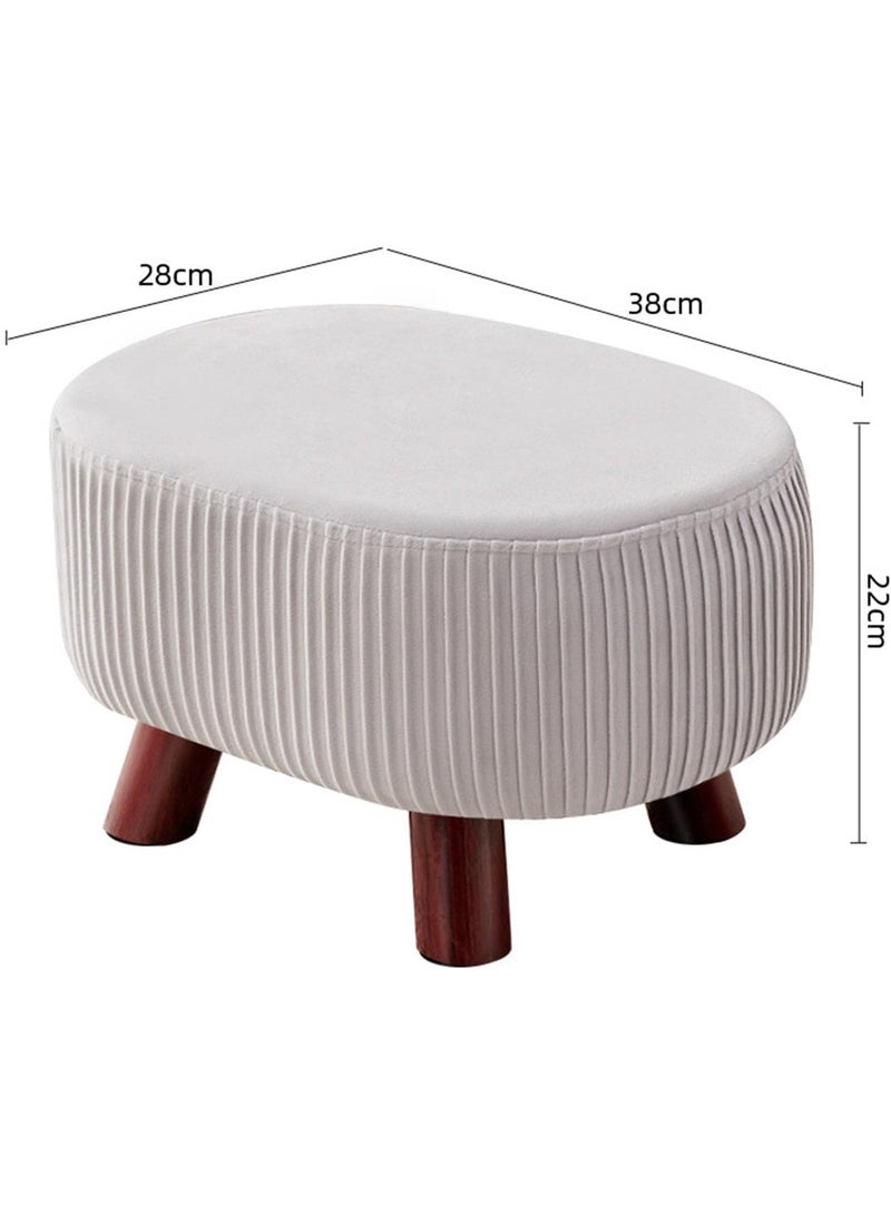 Oval footstool, ottoman, 4 wooden legs, upholstered bench for living room, bedroom, wardrobe, office, entryway - Image 2