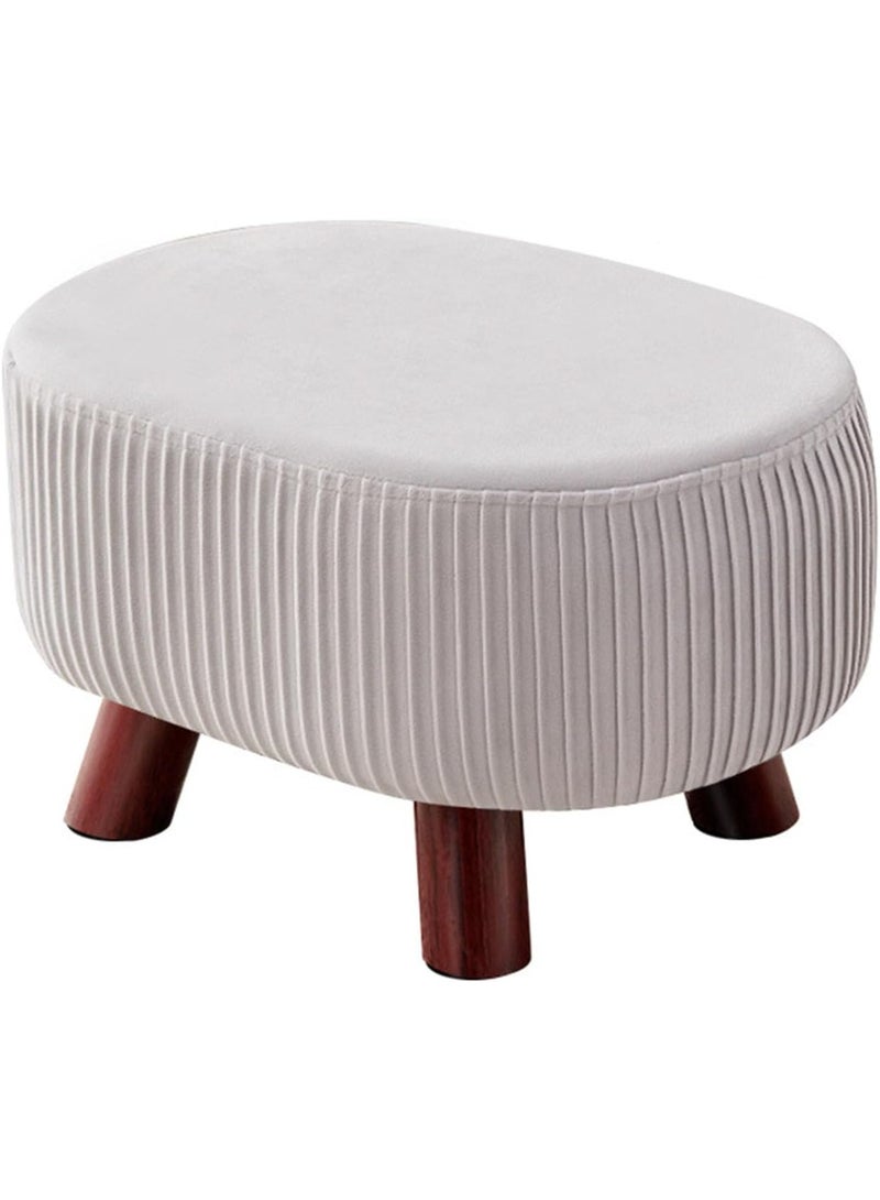 Oval footstool, ottoman, 4 wooden legs, upholstered bench for living room, bedroom, wardrobe, office, entryway - Image 1