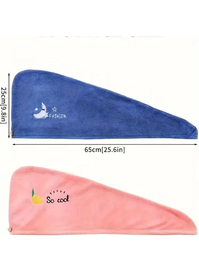 Super Absorbent Microfiber Hair Drying Towel Wrap Quick Dry Star Purple - Image 3