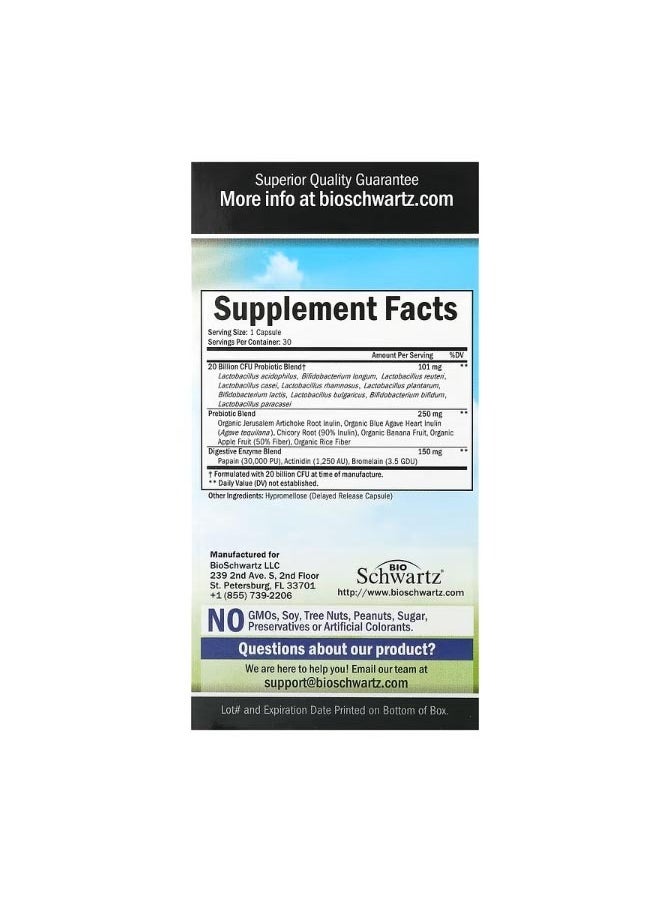 Advanced Strength PrebioticProbiotic 20 Billion CFU 30 Veggie Capsules