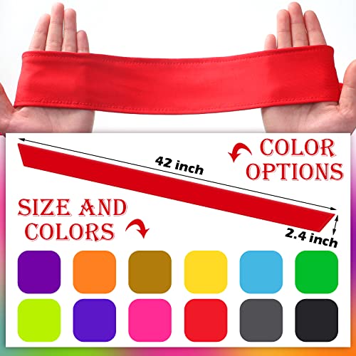 Civaner 12 Pack Bright Color Tie Headbands Bulk for Men Women Sports Athletic Tennis Head Band Ninja Karate Headbands Adjustable Elastic Bandana Sweatbands Hair Wrap Bands for Basketball Running Workout - Image 3