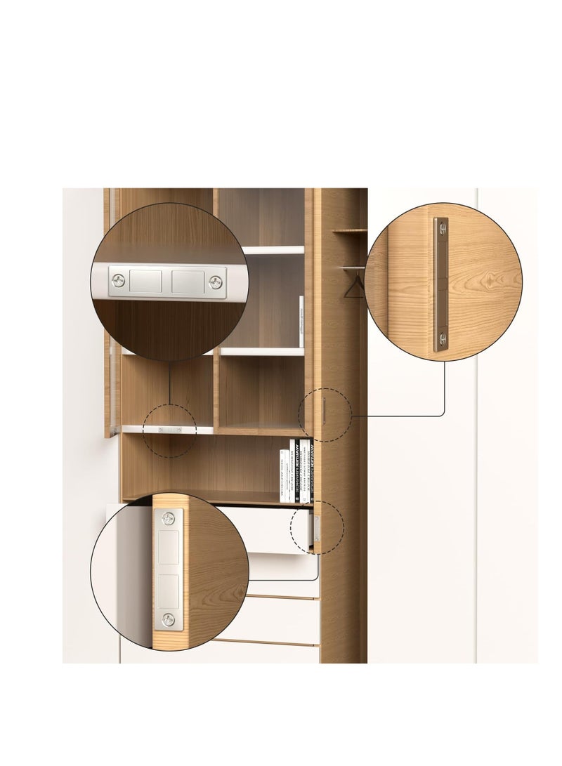 KASTWAVE 30 Lb Cabinet Drawer Door Magnets, 2 Pack Magnetic Cabinet Door Catch Heavy Duty Kitchen Magnets Closures, Door Magnetic Catch Cupboard Double Magnets Latch for Wardrobe Closet Door Closing - Image 5