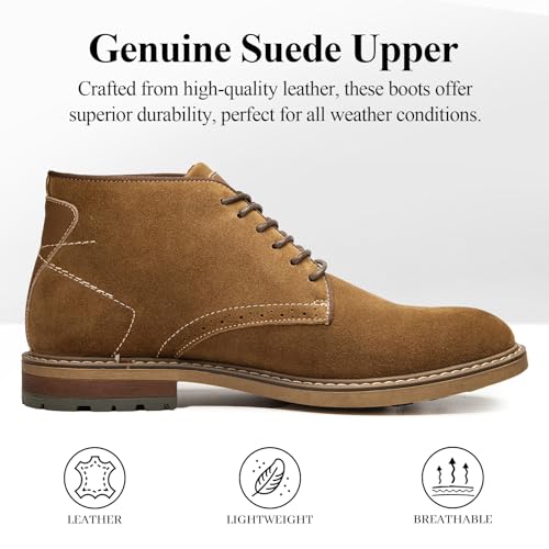 Arkbird Mens Chukka Boots, Genuine Suede Leather Classic Fashion Casual Ankle Lace-up Dress Boots for Men - Image 3
