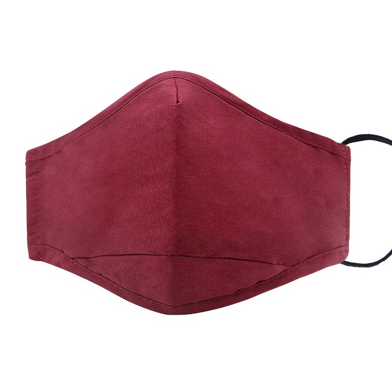 Summer Sun Protection Cotton Face Mask Burgundy 
