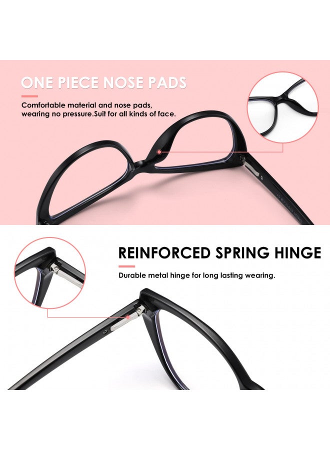 TEAPLMTT 2 Pack Cat Eye Blue Light Blocking Glasses for Women Trendy TR90 Frame Anti Blue Ray Eyesatrain Computer Eyeglasses(Black+Tortoise) - Image 3