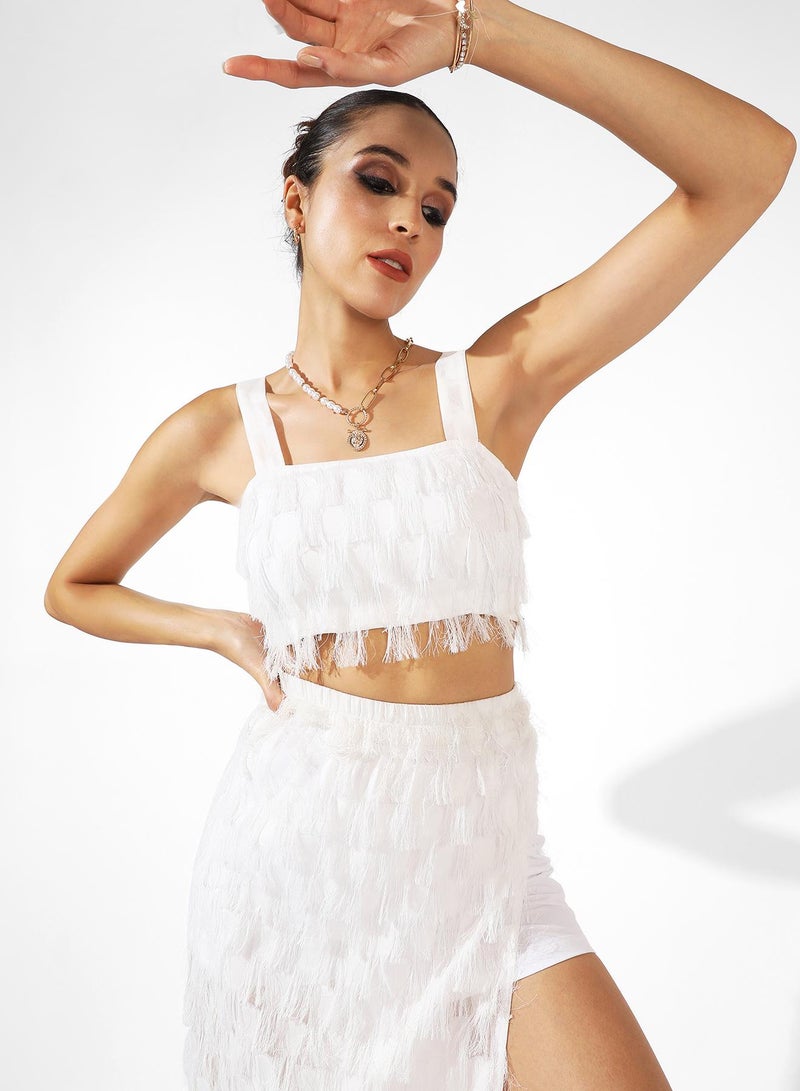 كامبوس سوترا Women's White Co-Ord Set With Fringing  - Image 2